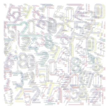 un vistoso repetir alfabeto impresión modelo diseño de varios números en un a rayas patrón, creando un visualmente atractivo digital diseño. vector