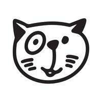 Simple Line Drawing of a Cat Head vector
