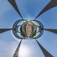 A view of a circular structure from above photo