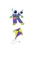 Playful animation of letter K transforming into a character with a kite, using vibrant colors and whimsical design video