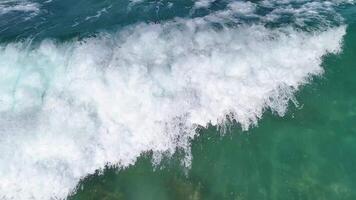 Ocean waves crashing and foaming at Fingal Head video