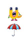A playful animation featuring a letter U character with an umbrella, highlighting the alphabet in a colorful, engaging style video
