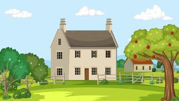 Newton under apple tree, gravity concept illustrated video