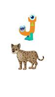Playful animation of the letter J transforming into a jaguar with vibrant colors and whimsical design video