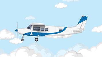 A small airplane flying through a cloudy sky video