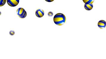 Volleyballs dropping with changing background colors video