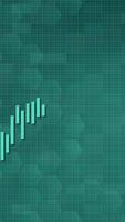 Animated financial graph with fluctuating bars and grid background, showcasing dynamic market trends in a teal color scheme video