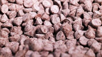 Close-up view of chocolate chips moving video