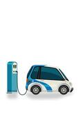 Electric car charges from 0 to 100 at a station. video