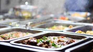 Assorted curries displayed at a street food stall video