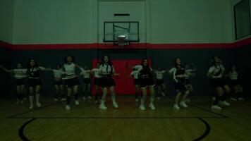 Dancers Performing Choreographed Routine in Gym video