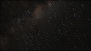 A dynamic view of a starry sky with motion blur, capturing the celestial movement over a brief period video