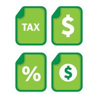tax icon with green color vector