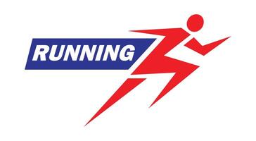 Running Logo, fun running club or sports club with slogan template vector