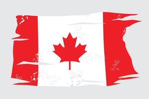 canada flag with rustic touch and torn shapes vector