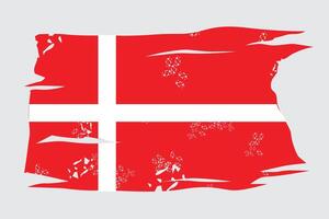 denmark flag with rustic touch and torn shapes vector