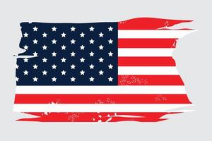 America flag with rustic touch and torn shapes vector