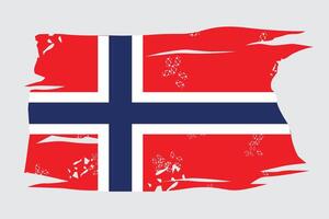 norway flag with rustic touch vector