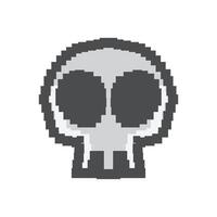 pixel art of skull the style of an old game, pixelated 8bit vector