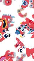 Colorful animated monster letters with googly eyes and playful expressions move dynamically against a white backdrop video