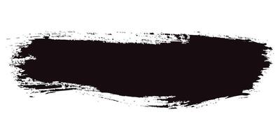Black Hand Drawn Grunge Ink Brush Stroke. Creative abstract paintbrush line with rough edges. Stain for backdrops. Freehand doodle line perfect for highlight text vector
