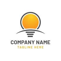 Modern minimalist light bulb logo design for company branding and ideas vector