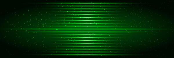 Green speed lines, laser light effect, futuristic background, neon lights on black, star, space, banner, web, cover, presentation, design vector