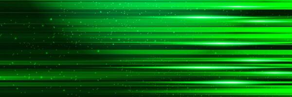 Abstract green laser light effect, futuristic background, neon lights on black, star, space, geometric shapes, speed lines for banner, web, cover, presentation, design. vector