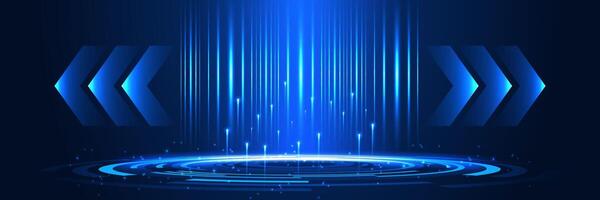 Futuristic blue light design vector