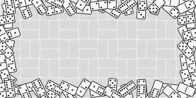 a black and white drawing of dominoes on a gray background vector