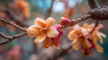 Macro image of flower in focus with nature background photo