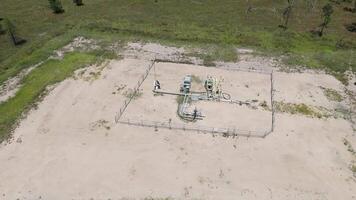 Aerial footage of a gas resource mining operation video