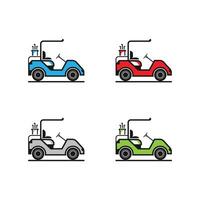 bundle golf cart logo icon design emblem, label, badge vector
