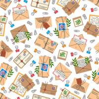 Colorful letters and envelopes pattern vector
