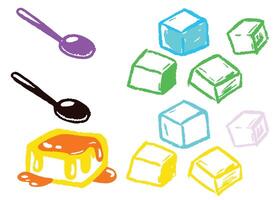 A vibrant illustration set of colorful food icons vector