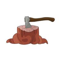 Axe in a Tree Stump vector