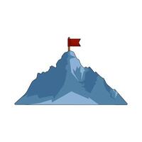 Mountain Peak with Flag vector