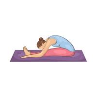 Woman Practicing Seated Forward Bend Pose vector