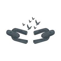 Broken Chain with Birds vector
