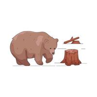 Brown Bear in Woods vector