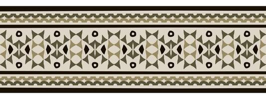 Hand drawn ethnic abstract aztec border with antique pattern. vector