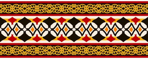 Hand drawn ethnic abstract oriental border with vintage pattern. vector