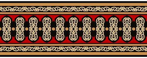 Seamless ethnic abstract oriental border with tribal pattern. vector