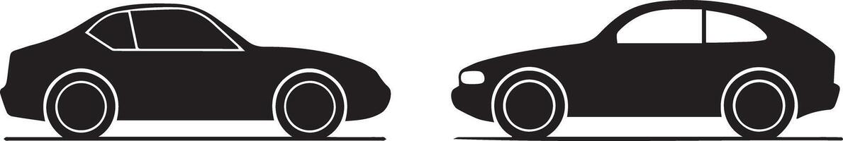 Car Silhouettes TwoDoor Coupe and Sedan Graphics for Automotive Designs vector