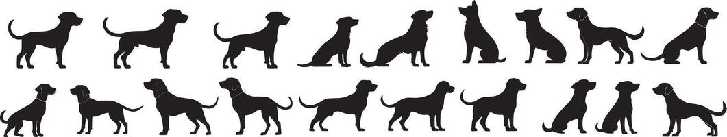 Collection of Canine Silhouettes Perfect for Design Projects vector