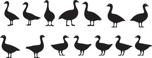 Goose Silhouettes Graphics of Birds vector
