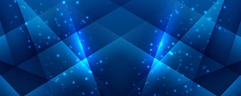 3D blue techno abstract background overlap layer on dark space with glowing polygon effect decoration. Modern graphic design element cutout style concept for web banner, flyer, card, or brochure cover