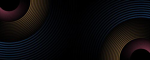 Colorful lines on black background vector