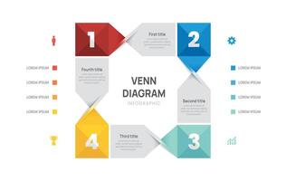 Colorful Venn diagram infographic for data vector