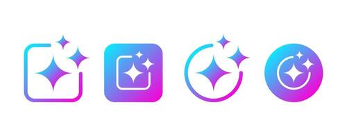 AI icon set. AI generate icon set. Sparkle Icon Set. Artificial intelligence icon symbol. vector